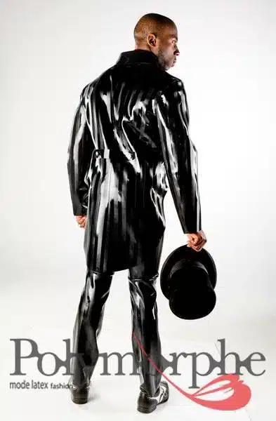 Striped Latex Tuxedo Jacket - Image 2