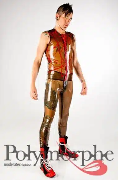 Latex leggings With Crotch Zipper And 4 Sliders