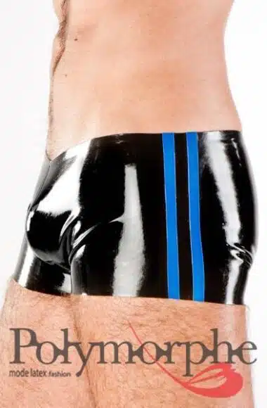 Low Waist Latex Boxer Shorts With Colored Piping