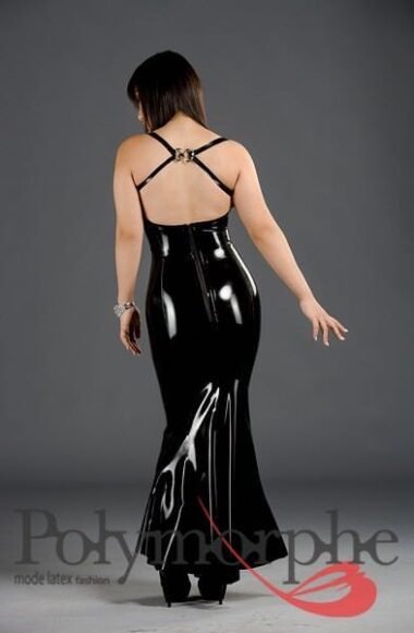 latex evening gown