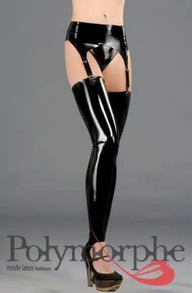 Latex Garter  Belt 4 Straps