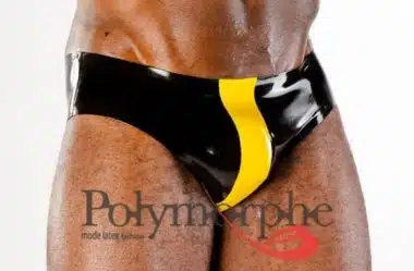 Mens Latex Brief With Contrast Band