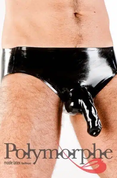 Men's Latex Brief With Penis Sheath - Image 2