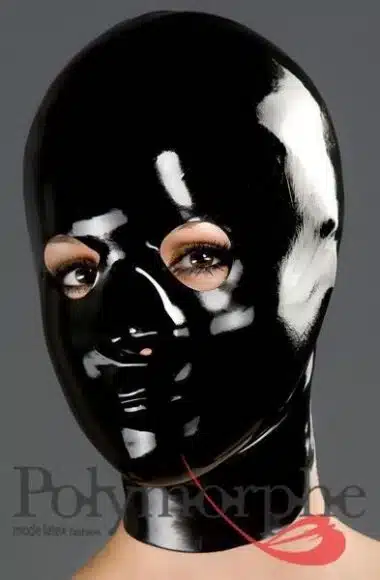 Latex Hood With Rounded Eyes and Nose Holes