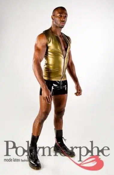 Latex Vest With Front Zipper