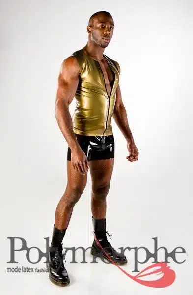 Latex Vest With Front Zipper