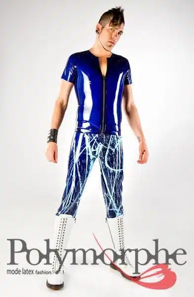 Latex T-Shirt With Front Zipper - Image 3