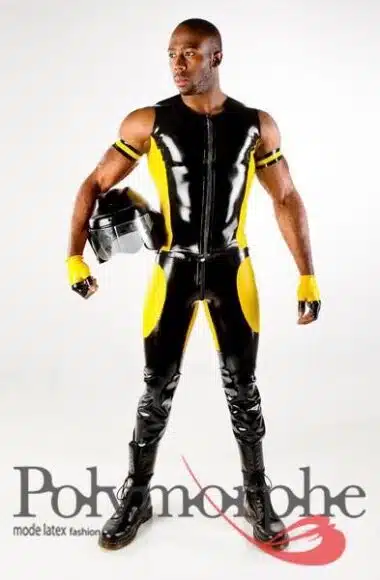 Motocross Latex T-Shirt With Front Zipper