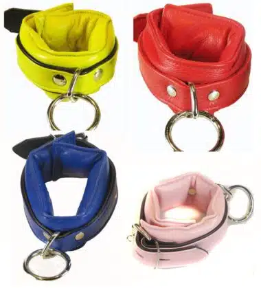 Deluxe Leather Padded Wrist Cuffs in Colors