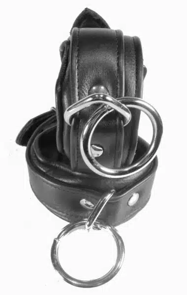 Deluxe Black Leather Padded Ankle Cuffs