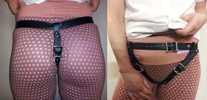 BDSM Dildo Harness And Pants Butt Plug Underwear Belt Male Leather
