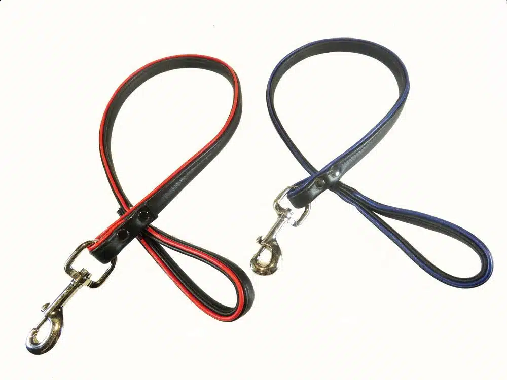 Black Leather Leash with Colored Piping - Image 5