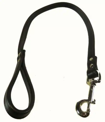 Black Leather Padded Leash - Image 2