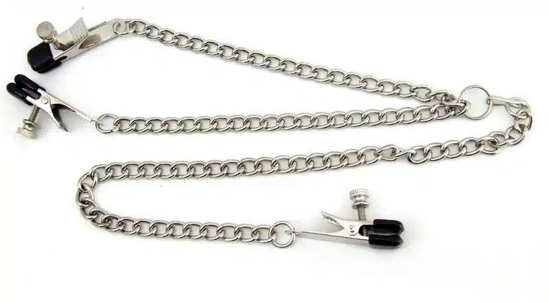 Y Style Adjustable Broad Tip Nipple Clamps With Clit Clamp