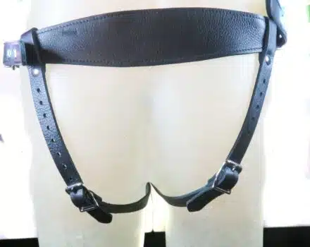 Leather Strap-On Harness with Wider Back Strap - Image 2