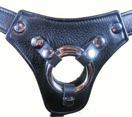 Leather Strap-On Harness with Wider Back Strap - Image 6