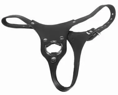 Leather Thong Strap-on Harness