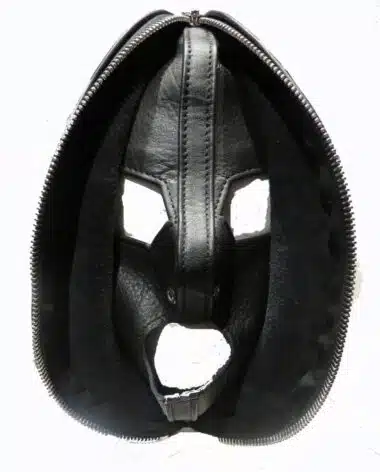 Leather Double Zippered Hood