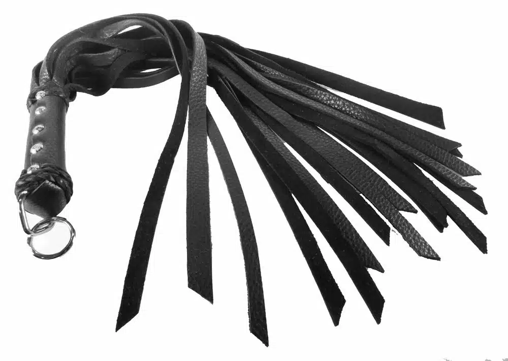 Leather Flogger with Leather Wrapped Handle - Image 2