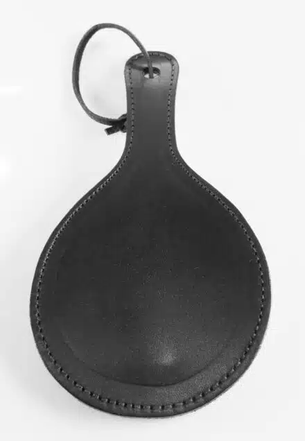 Leather Ping Pong Paddle with Red Fur - Image 3