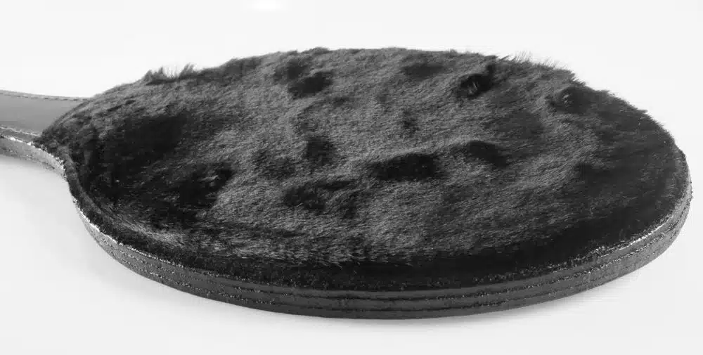 Heavy Leather Paddle with Black Fur - Image 3