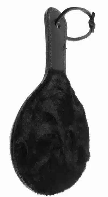 Leather Ping Pong Paddle with Black Fur
