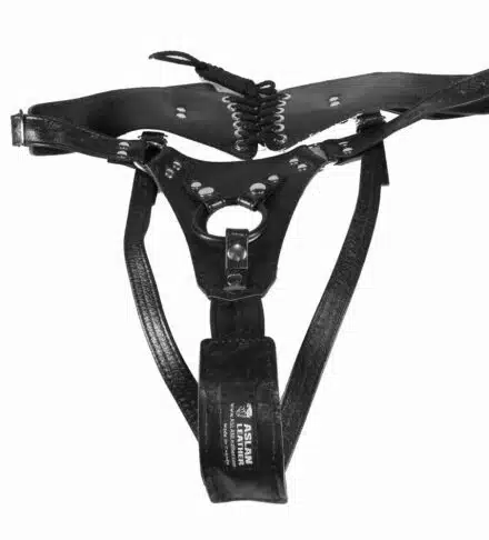 Deluxe Leather Strap-on Harness "The Minx" by Aslan - Image 5