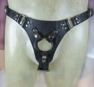 Deluxe Leather Strap-on Harness "The Minx" by Aslan