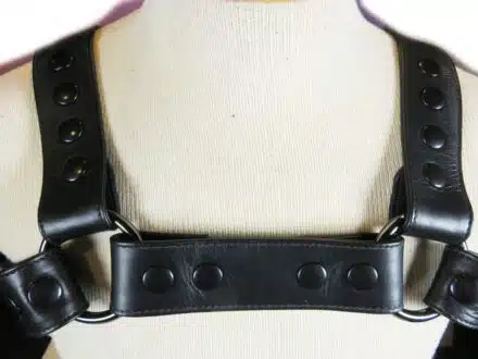 Leather Bulldog Harness with Black Snaps - Image 2
