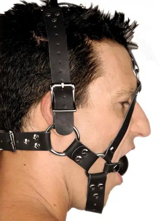 Leather Ball Gag Harness - Image 3