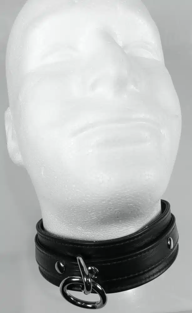 1 1/2 inch Wide Leather Collar with Locking Buckle - Image 3