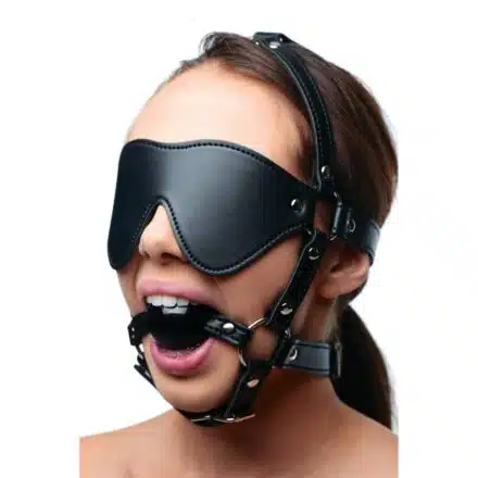 Blindfold Head Harness and Ball Gag