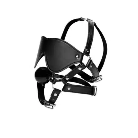 Blindfold Head Harness and Ball Gag - Image 2
