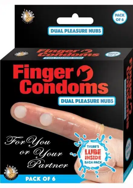 Finger Condoms Dual Pleasure Nubs 6 Per Pack