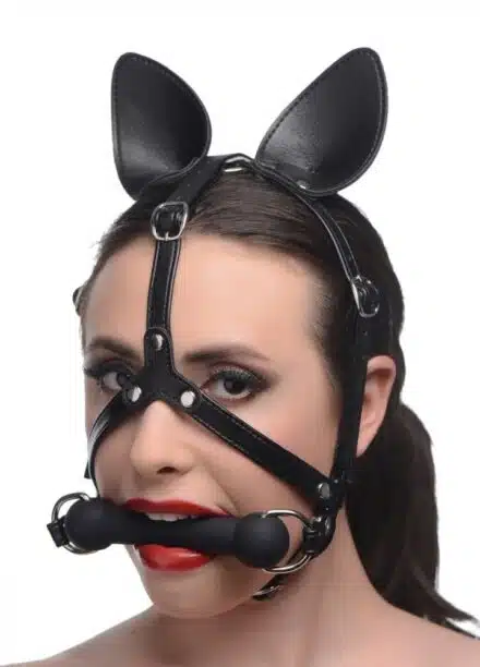 Dark Horse Pony Head Harness with Silicone Bit Gag