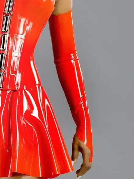 Latex Long Arm Sleeves with Zipper - Image 6