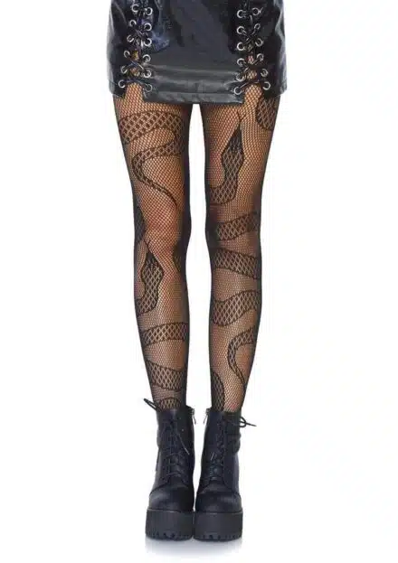 Snake Fishnet Tights