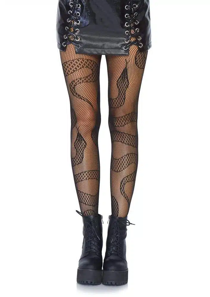 Snake Fishnet Tights