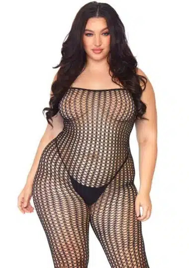 Crochet Net Bodystocking Plus Size