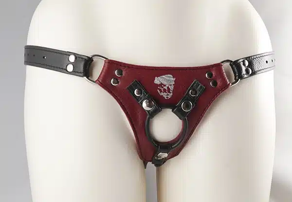 Cherry Kink Minx Leather Strap-on Harness by Aslan