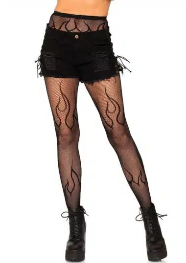 Kelly Flame Fishnet Tights