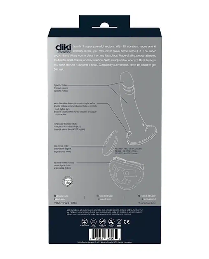 Vedo Diki Vibrating Dildo With Harness and remote - Image 3