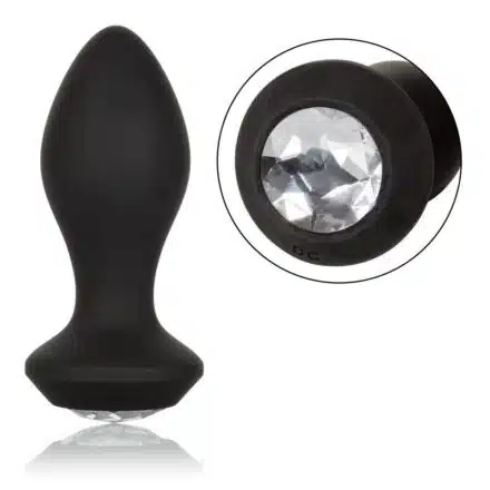 Vibrating Petite Crystal Probe Silicone Rechargeable Butt Plug - Image 6
