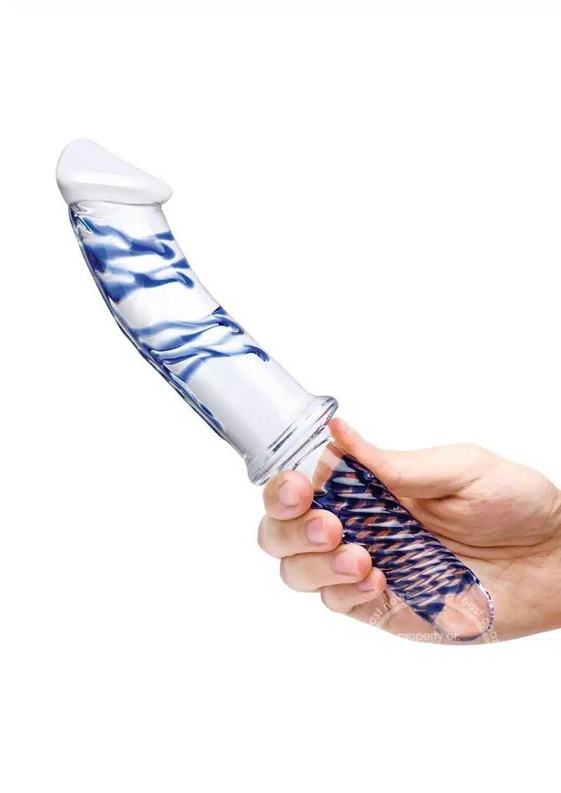 Realistic Double Ended Glass Dildo with Handle 11in