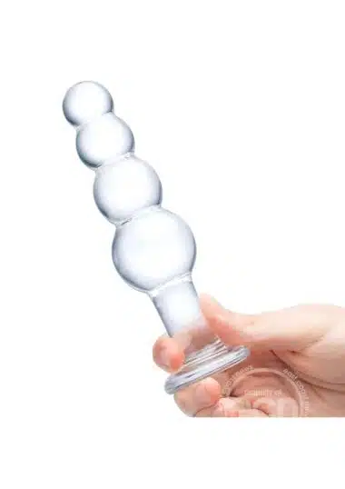 Beaded Glass Butt Plug 7.25in