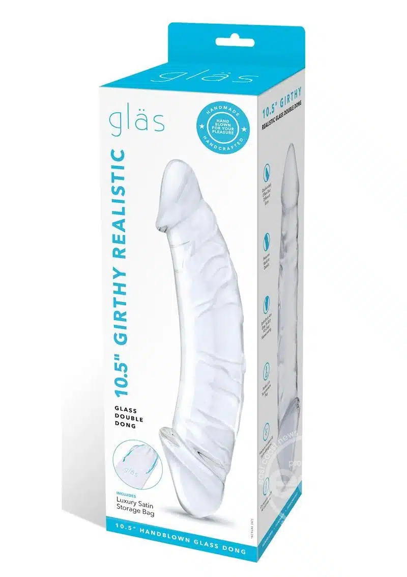 Girthy Realistic Glass Double Dildo 10.5in - Image 4