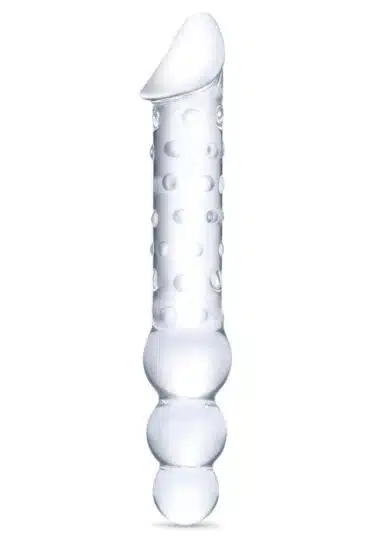 Double Ended Glass Dildo with Anal Beads