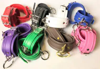 Plain Leather Ankle Cuffs in Colors