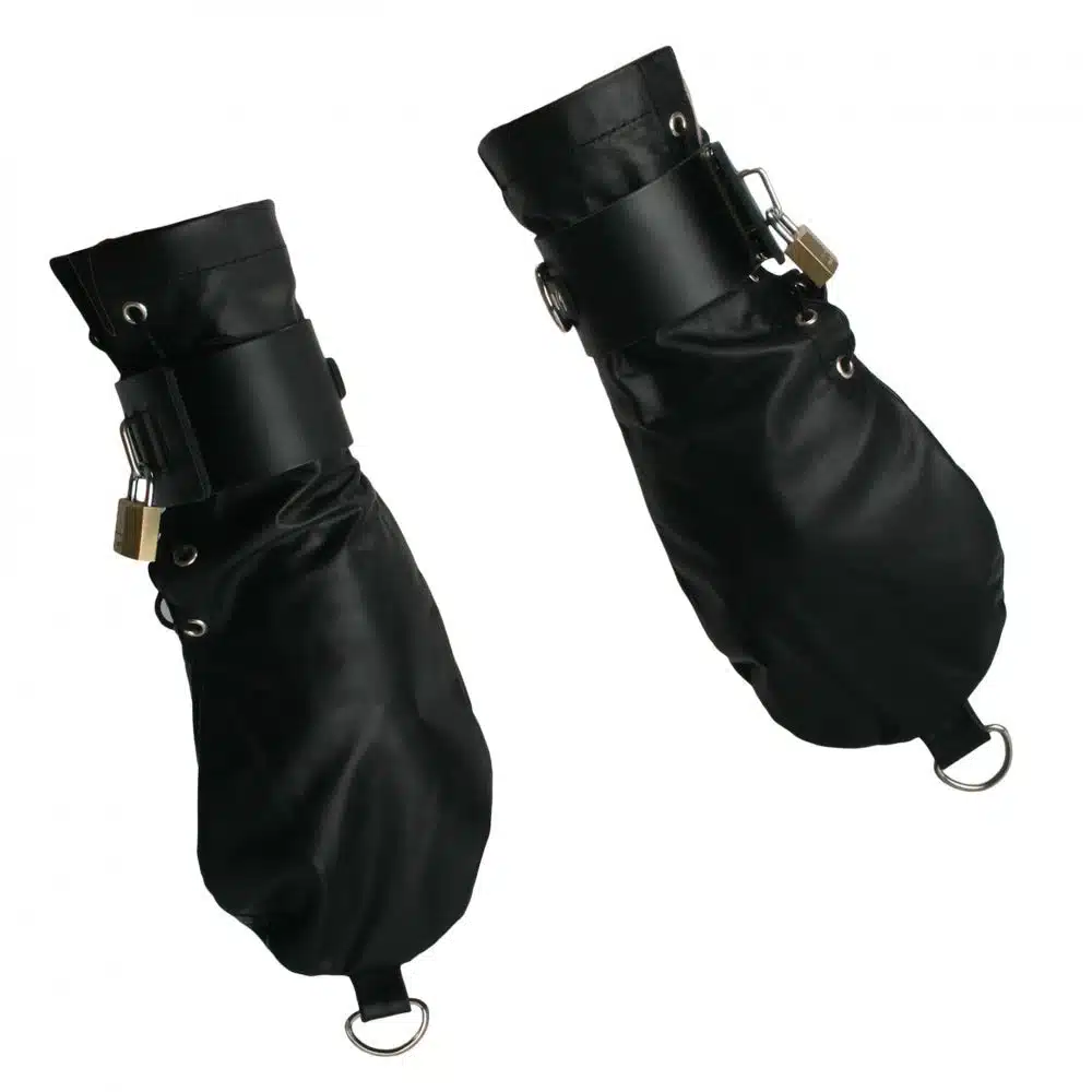 Strict Leather Bondage Mittens - Image 2