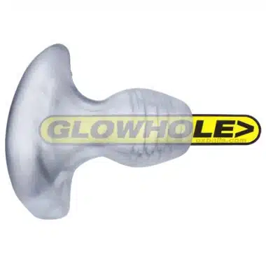 GLOWHOLE LED lit pighole holeplug plus+SILICONE Oxballs Clear Ice
